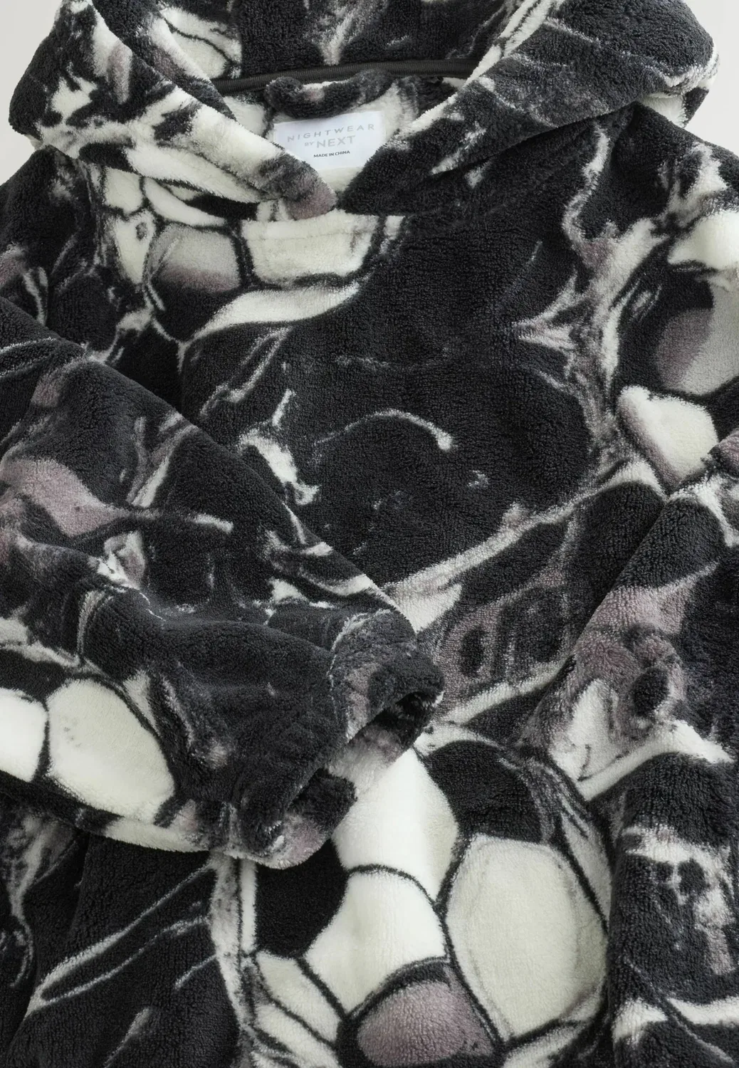 Флисовое пончо - флисовая куртка Next, Black White Football — фото 2
