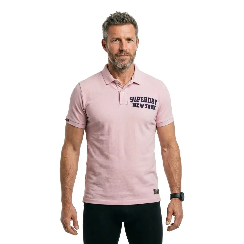 Мужское поло с коротким рукавом Vintage Athletic Superdry, Pink — фото 3