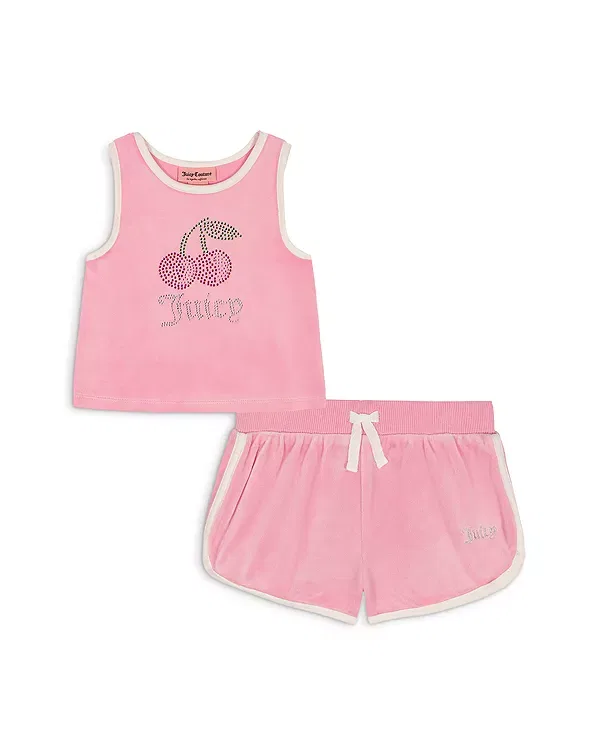 Детский комплект для девочек из велюра с принтом Juicy Couture, Violettulle