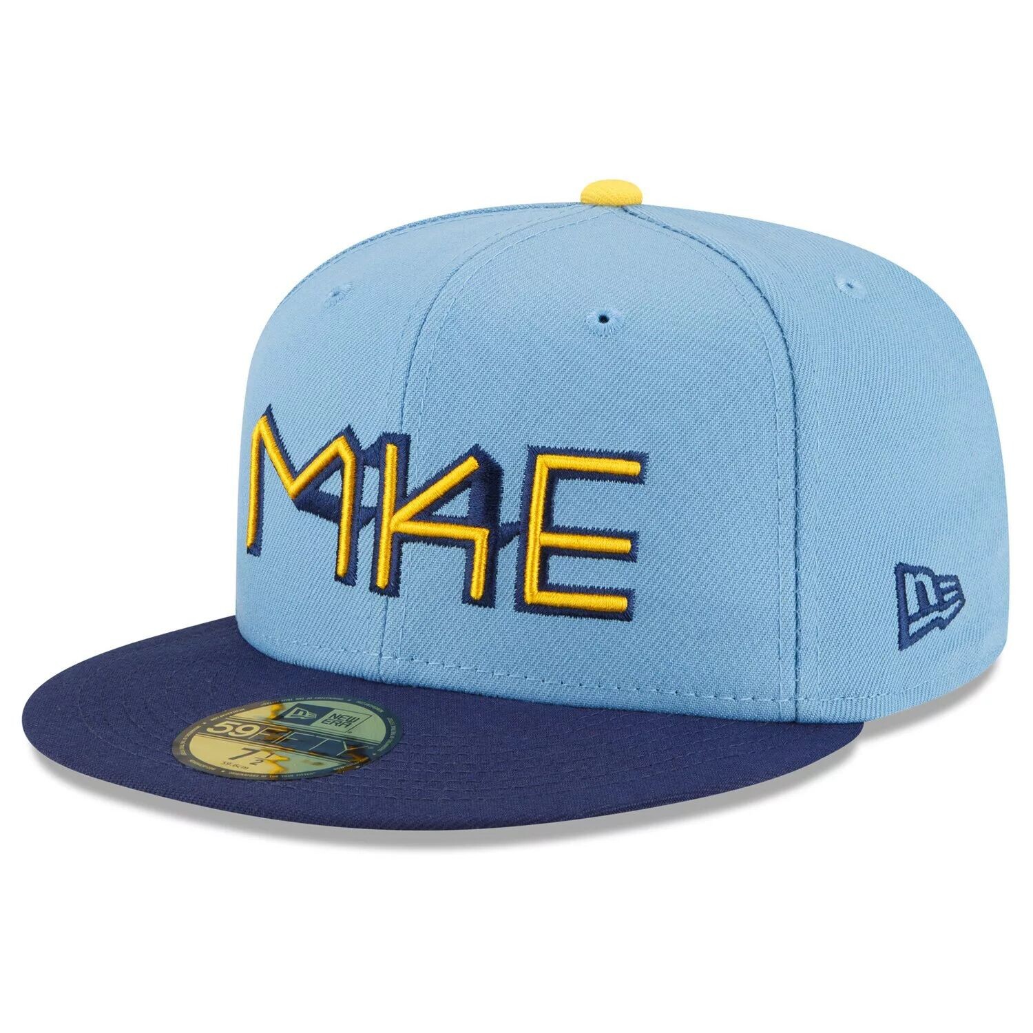 

Мужская облегающая шляпа New Era Powder Blue Milwaukee Brewers 2022 City Connect 59FIFTY