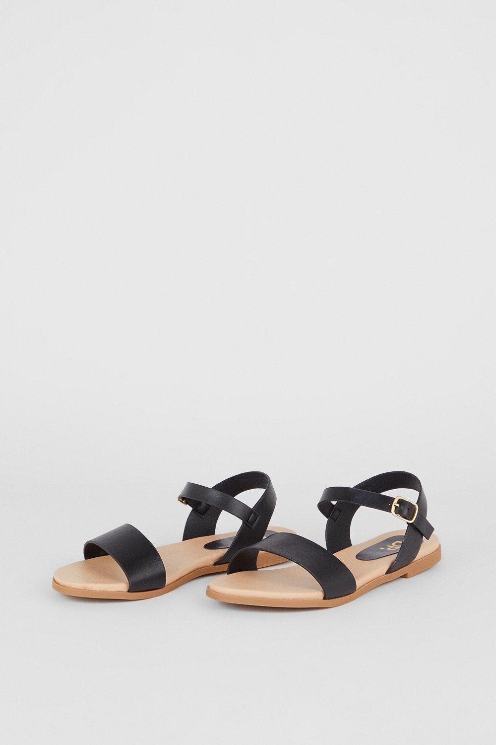 Широкие сандалии Faye на плоской подошве Dorothy Perkins, черный — фото 3