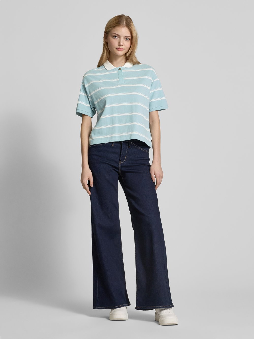 

Рубашка поло с короткой планкой на пуговицах Marc O'Polo Denim, светло-голубой