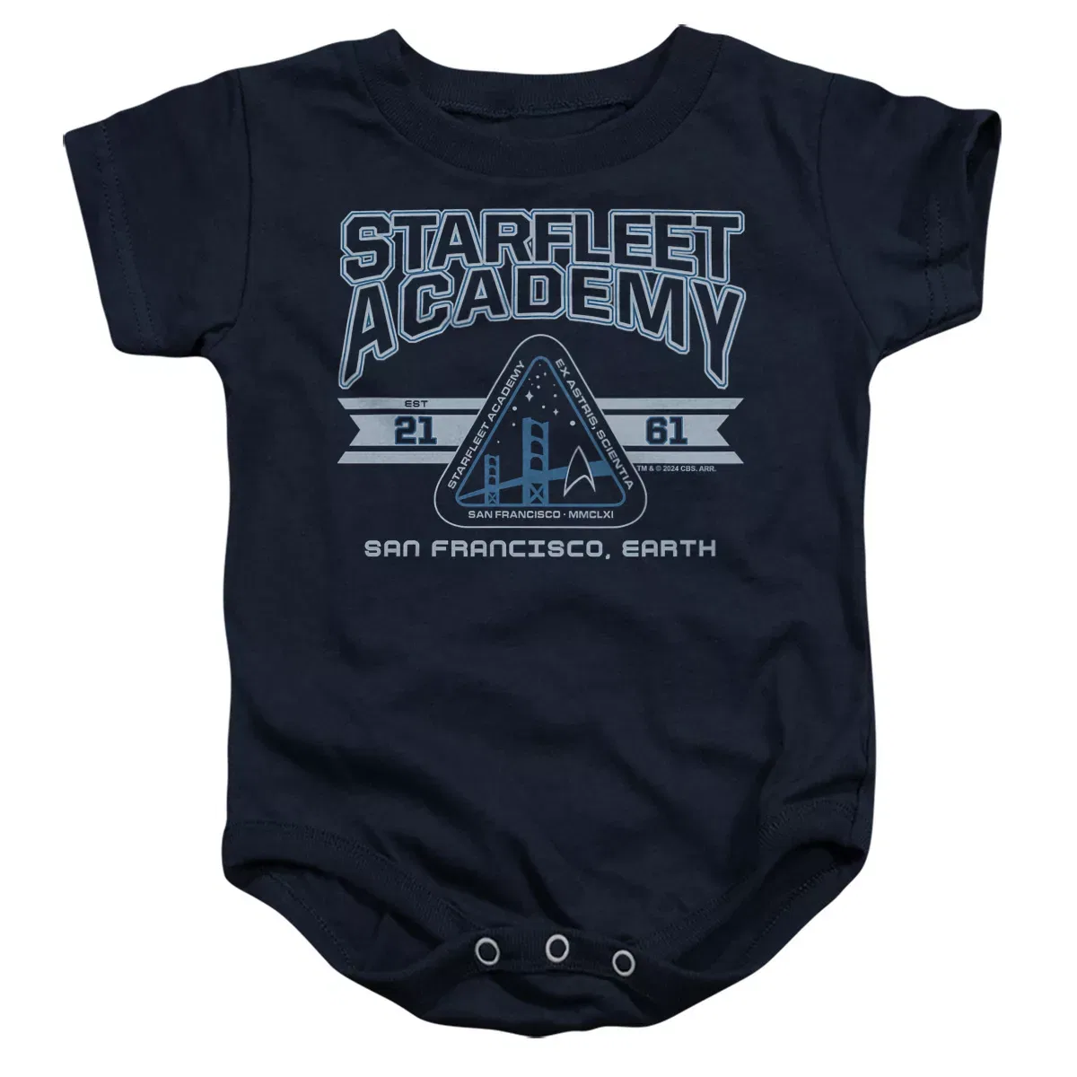 Детское боди с коротким рукавом Star Trek Starfleet Academy Earth, Navy