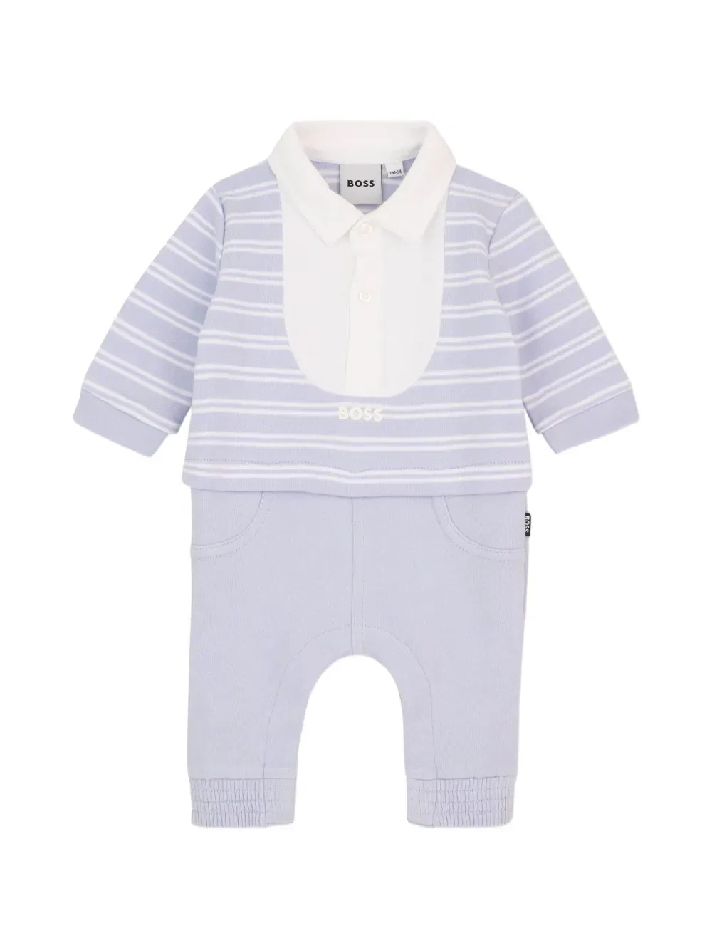 Комбинезон в полоску BOSS Kidswear, голубой