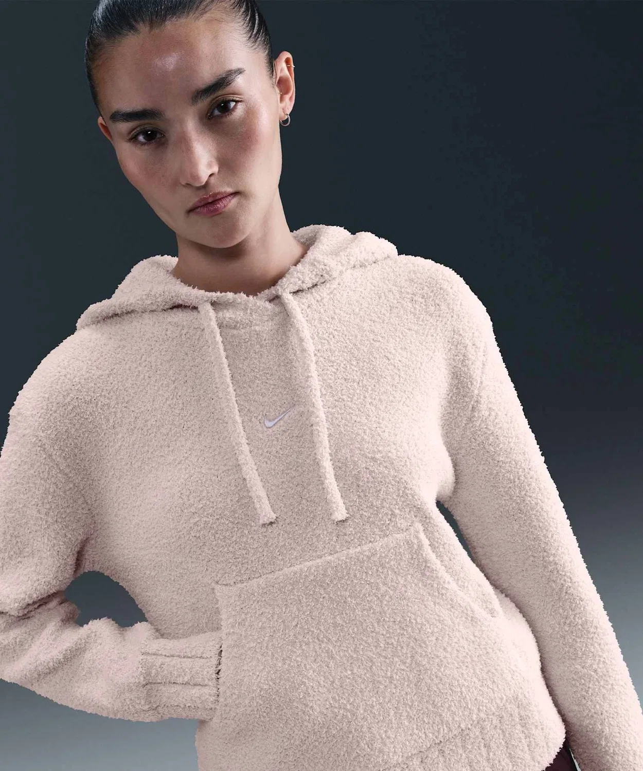 Женский утепленный худи с капюшоном Nike Sportswear Phoenix Cozy Boucle, Silt Red