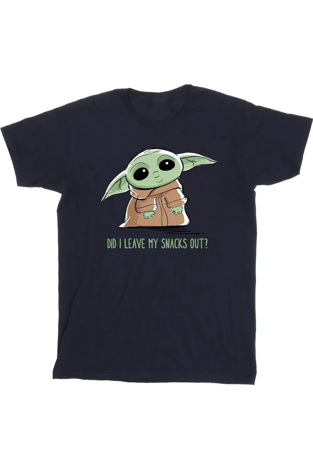Футболка с принтом The Mandalorian Grogu Snacks Meme Star Wars, Navy — фото 2