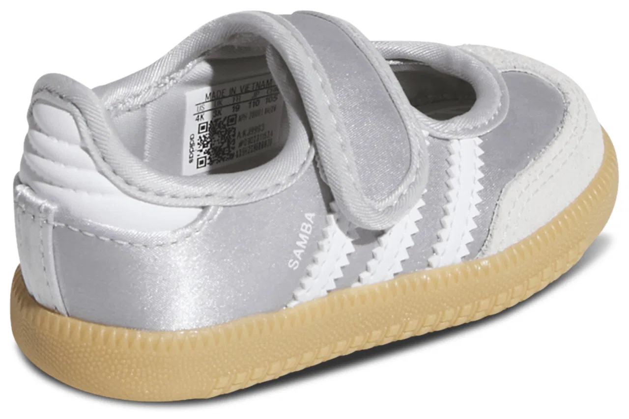 Кроссовки для девочек Samba Jane Adidas, серебристый — фото 3