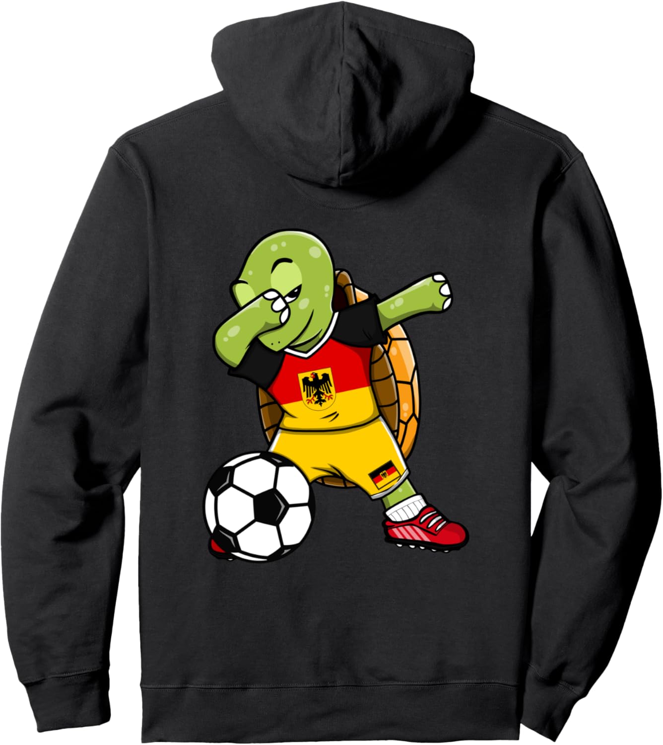 

Забавная танцующая черепаха для футболистов, немецкая толстовка для болельщиков футбола, немецкий флаг, танцующая черепаха, худи Teeisle Germany Football, черный