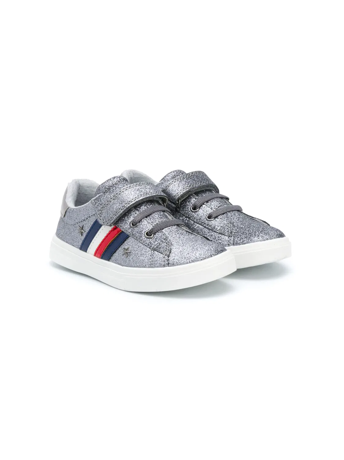 Кеды на липучках с блестками Tommy Hilfiger Junior, серый