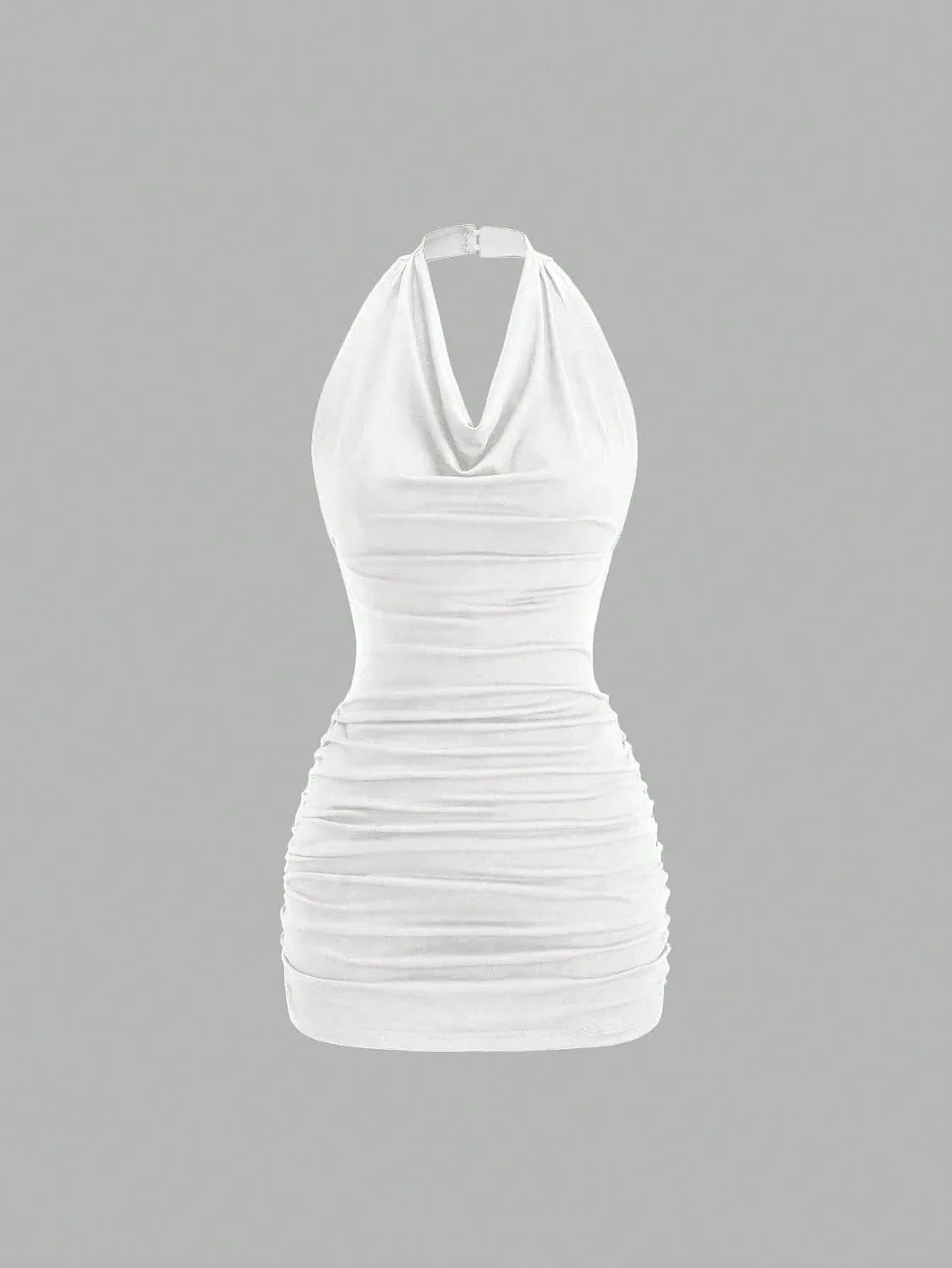 Женское облегающее мини-платье с открытой спиной Bodycon, White — фото 2