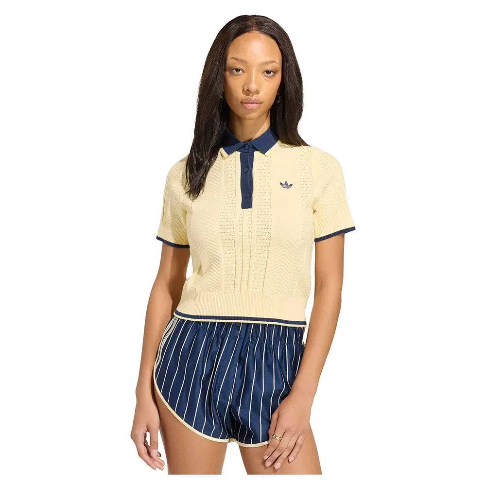 Поло с коротким рукавом Cable Knit Cali Adidas Originals, желтый