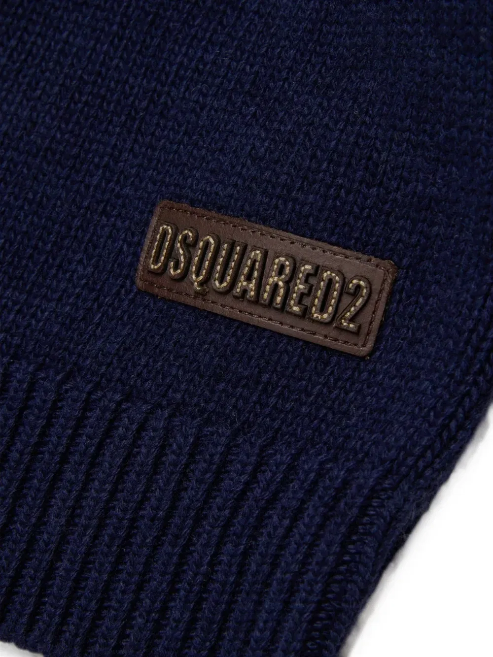 Вязаный свитер с жаккардовым узором и украшениями Dsquared2 Kids, синий — фото 3
