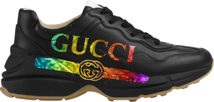 Кроссовки Gucci Wmns Rhyton Iridescent Logo, черный