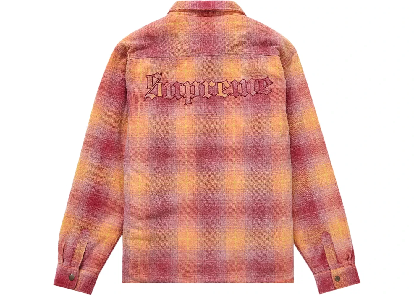 Мужская рубашка с утеплителем из овчины Supreme Shearling Lined Flannel, оранжевый — фото 3