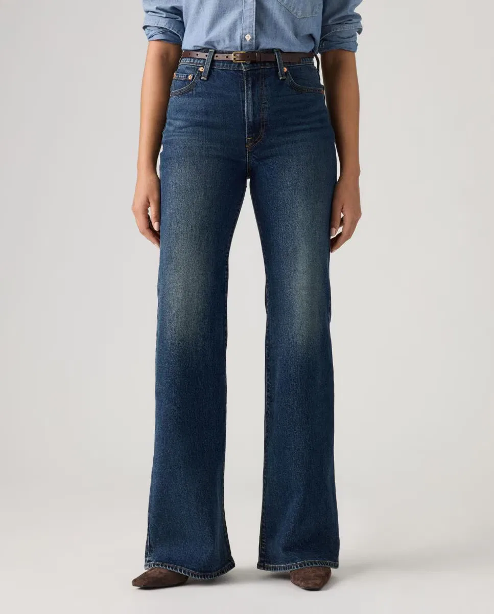 Женский джинсы-клеш, Vaquero Campana Ribcage Flare Tiro Alto, Levi's, темно-синий — фото 3