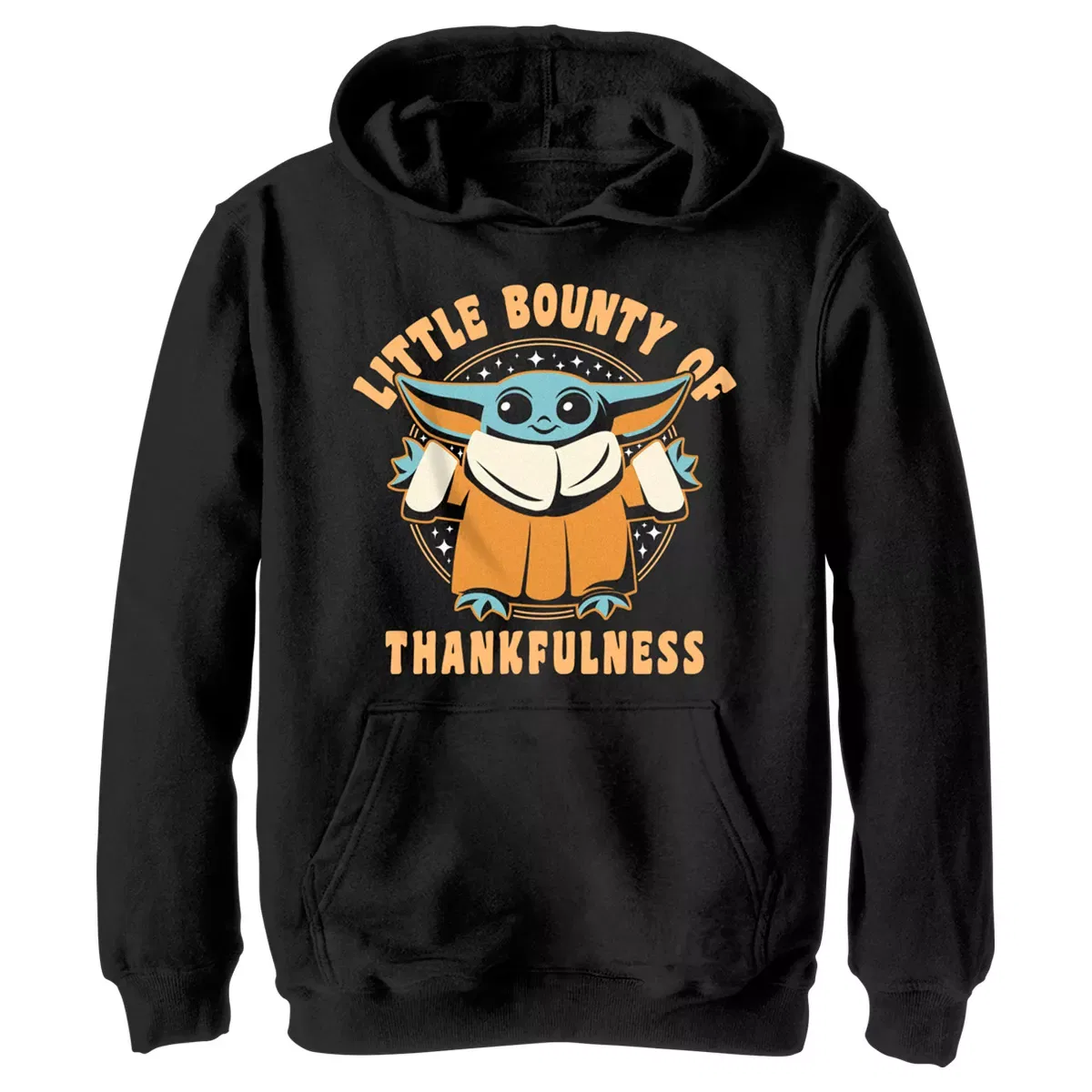Детский пуловер с капюшоном с принтом Little Bounty of Thankfulness Star Wars, Black
