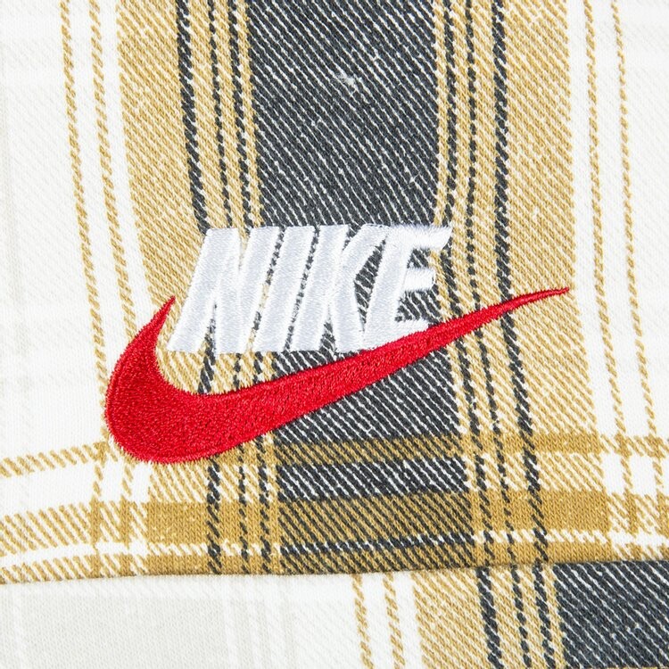 Толстовка Supreme x Nike Plaid Hooded Sweatshirt 'Mustard', желтый — фото 4