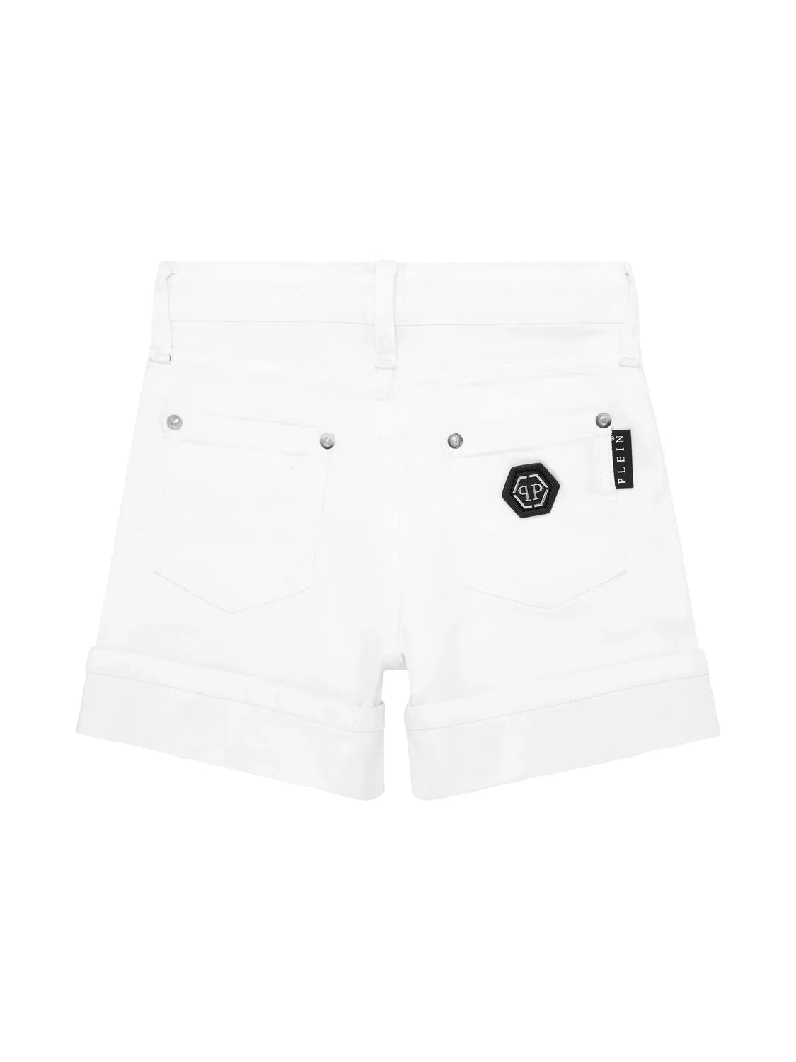 Джинсовые шорты с отворотом Philipp Plein, белый — фото 3