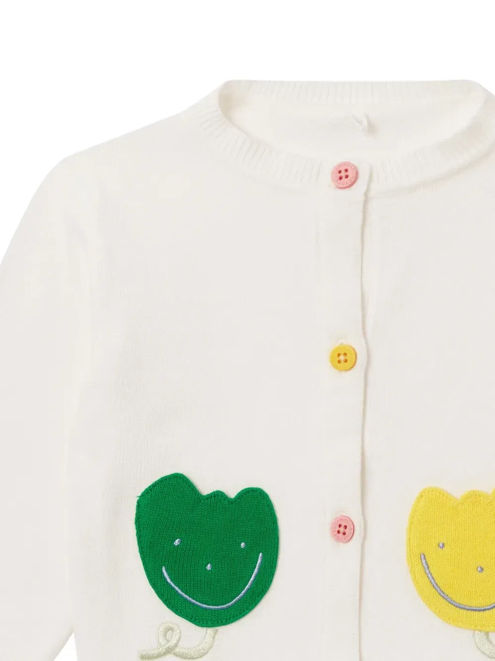 Вязаный кардиган с цветочной аппликацией Stella McCartney Kids, белый — фото 3