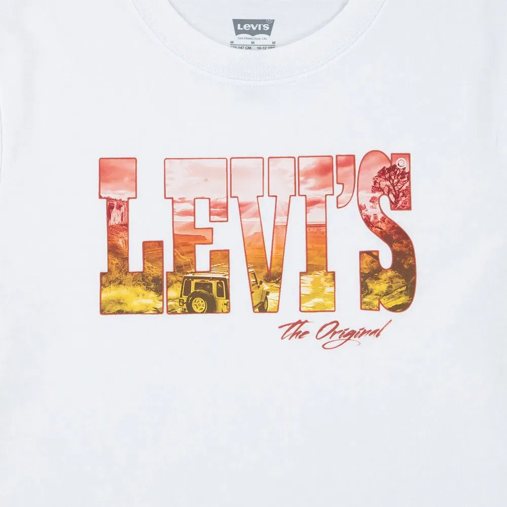 Детская футболка для мальчиков с коротким рукавом Levi's, White — фото 4