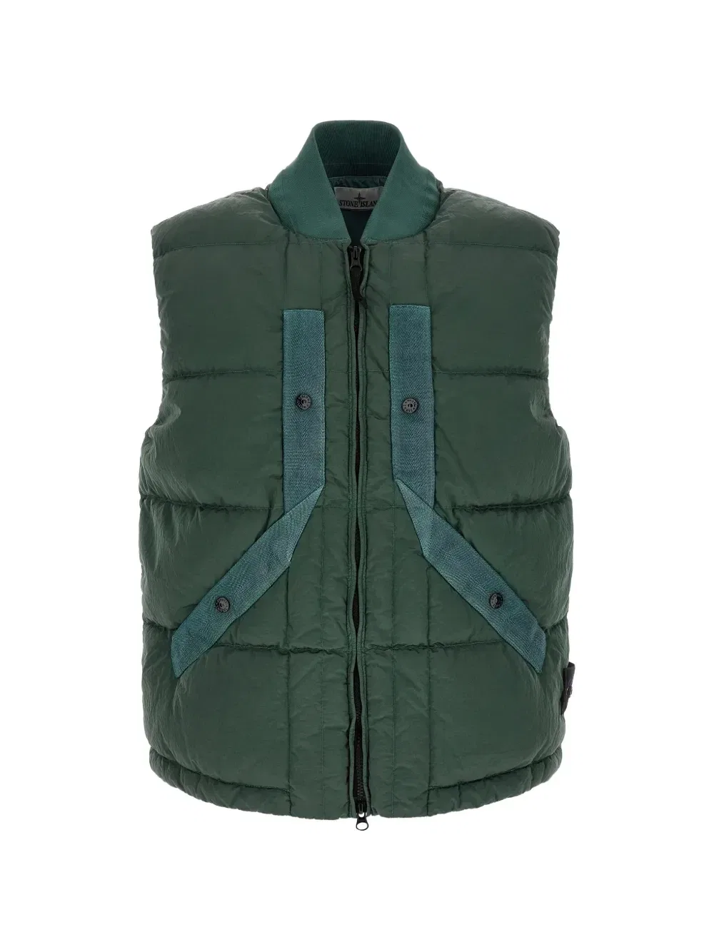 Нейлоновый жилет на подкладке из ткани Metal Stone Island, зеленый
