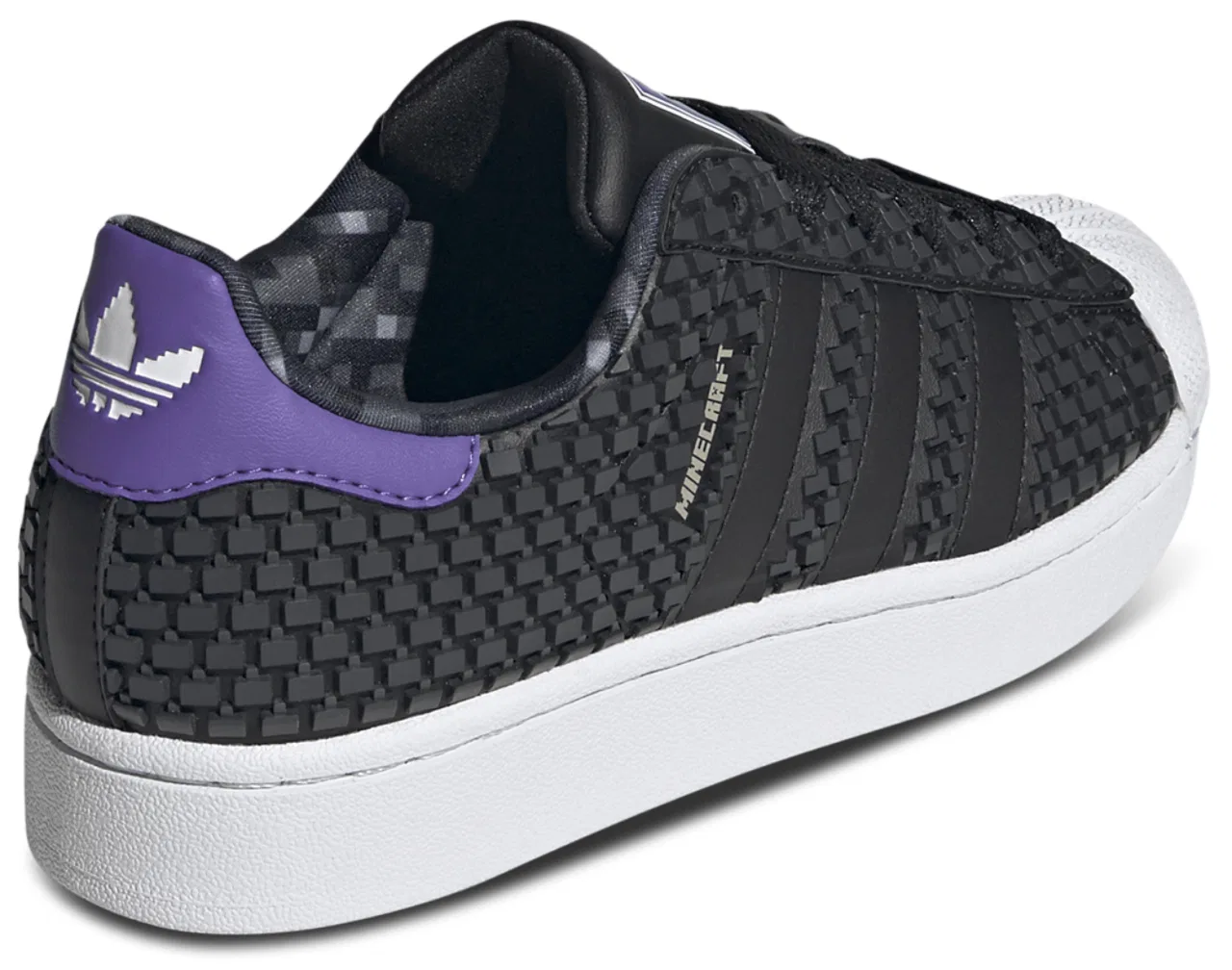 Кроссовки для мальчиков Superstar 2 Minecraft Adidas, черный/фиолетовый — фото 3