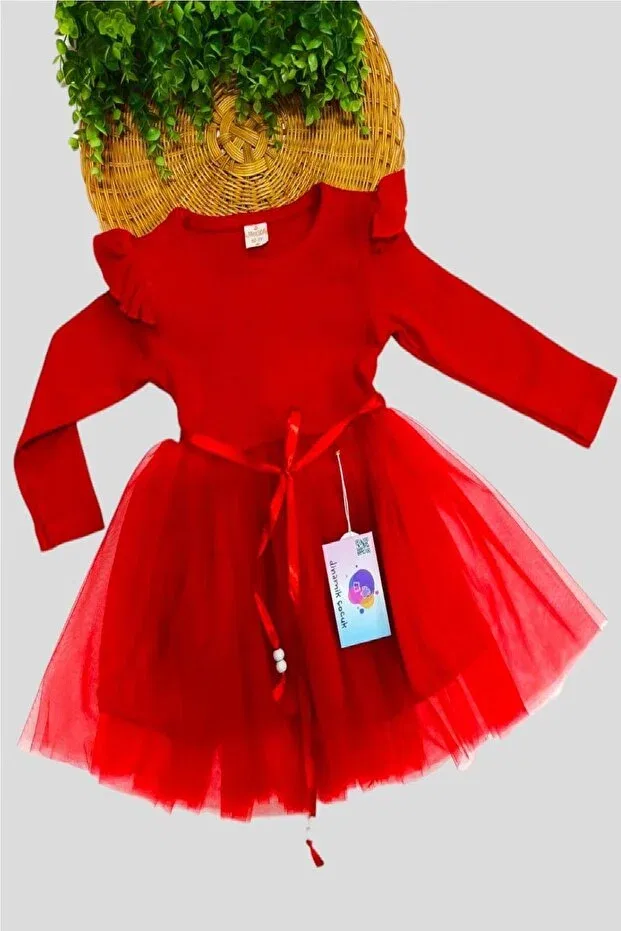 Детское платье для девочек хлопковое Dinamik Çocuk, Red