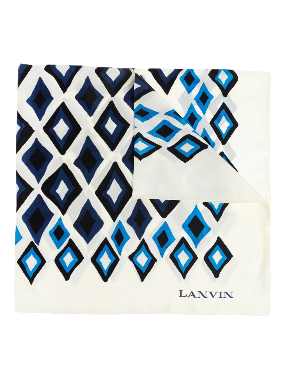 

Шелковый шарф с геометрическим принтом Lanvin, белый