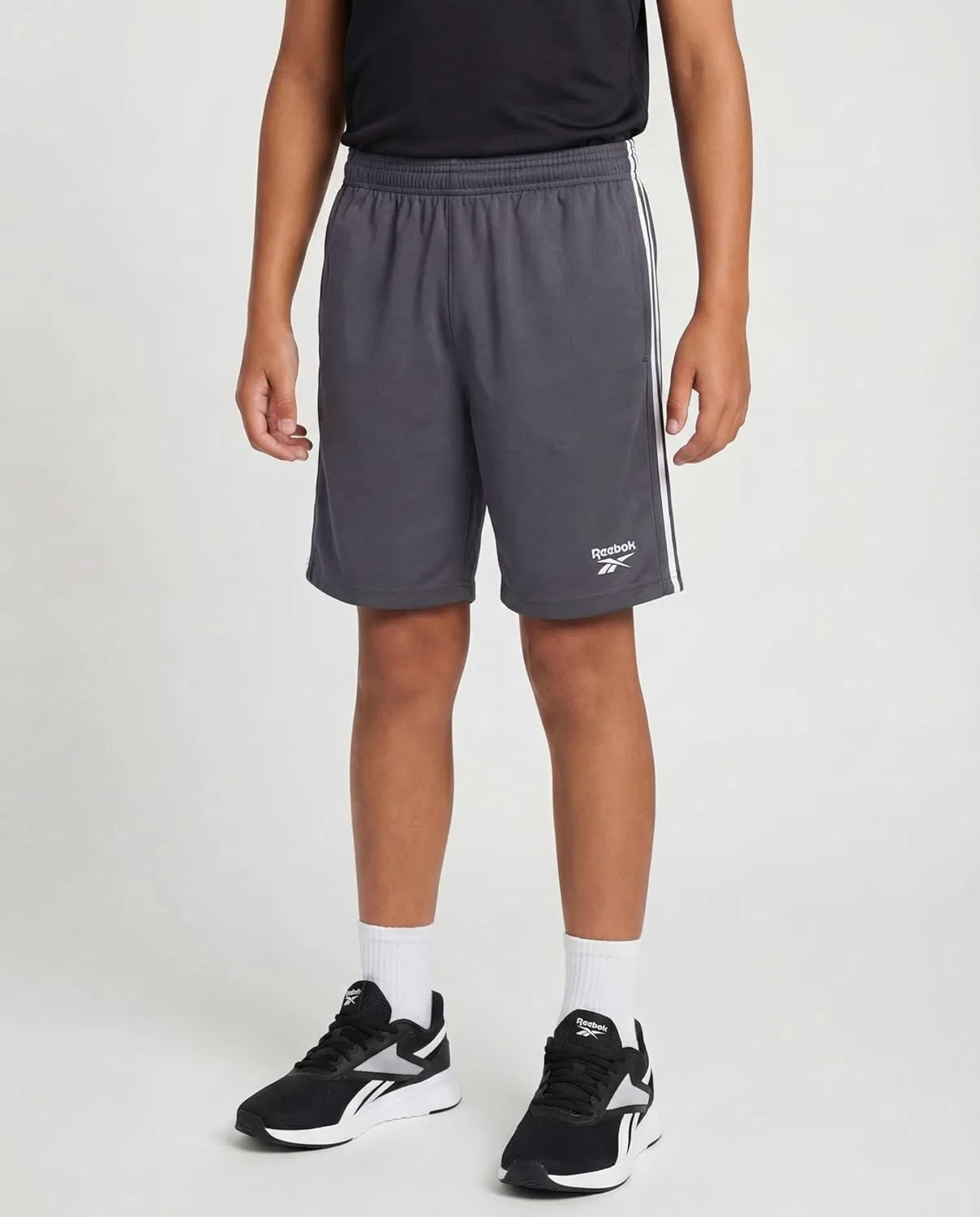 Набор из 3 шорт для мальчиков Reebok Dry Fit Athletic Shorts, Solid Black, Solid Quiet Shade, Solid Ultimate Grey — фото 2