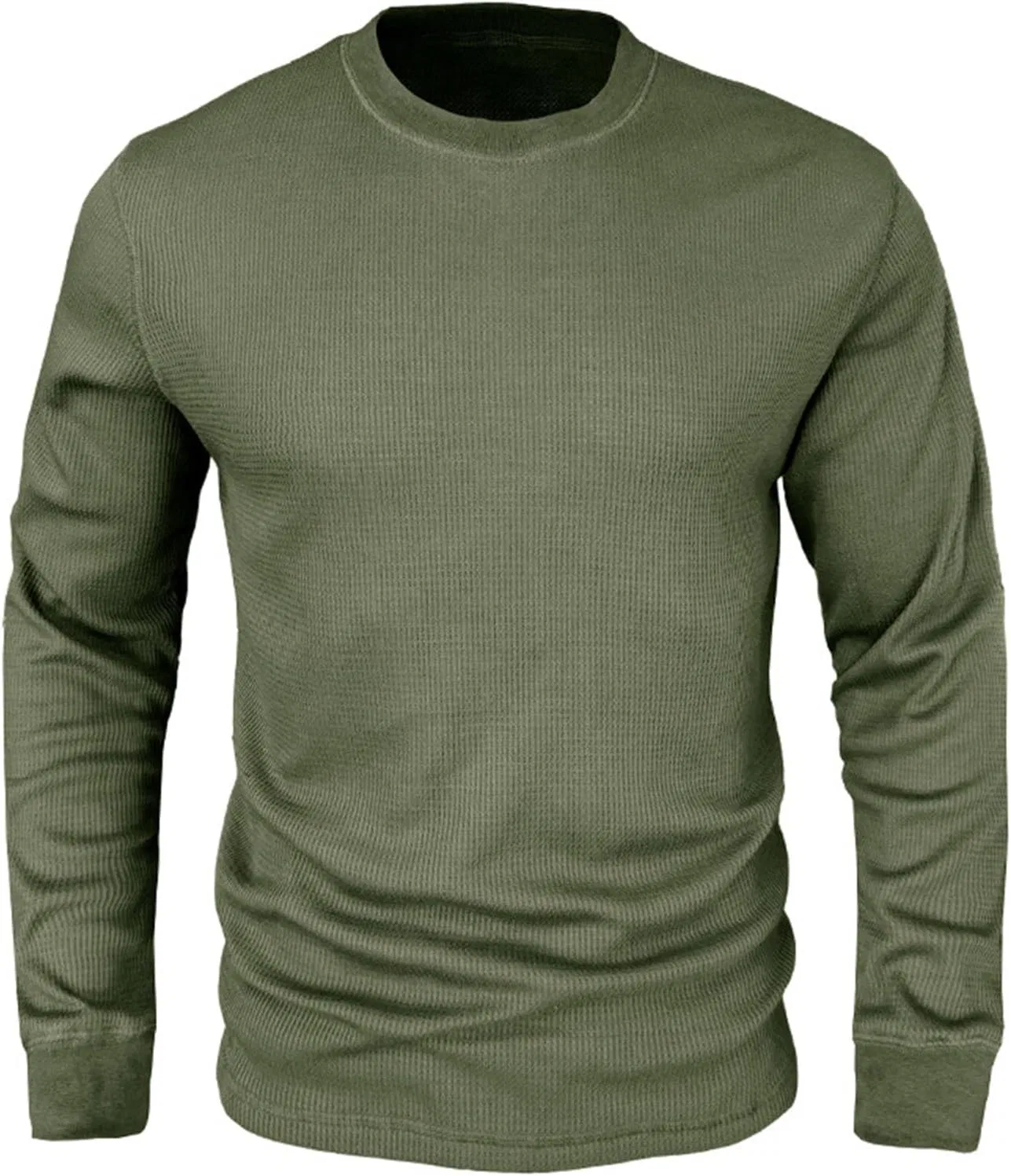 Мужская футболка с длинным рукавом Slim Fit, Army Green — фото 3