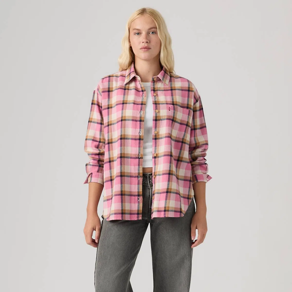 Фланелевая рубашка на пуговицах Nash Levi's, Eliana Plaid Tameless Rose - Pink — фото 3