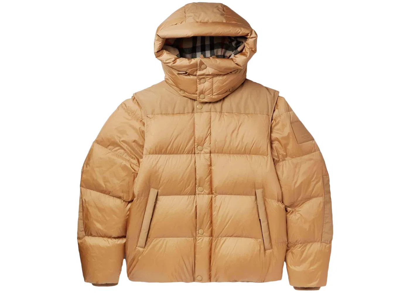 Мужская куртка-пуховик с капюшоном и отстегивающимися рукавами Burberry, Honey