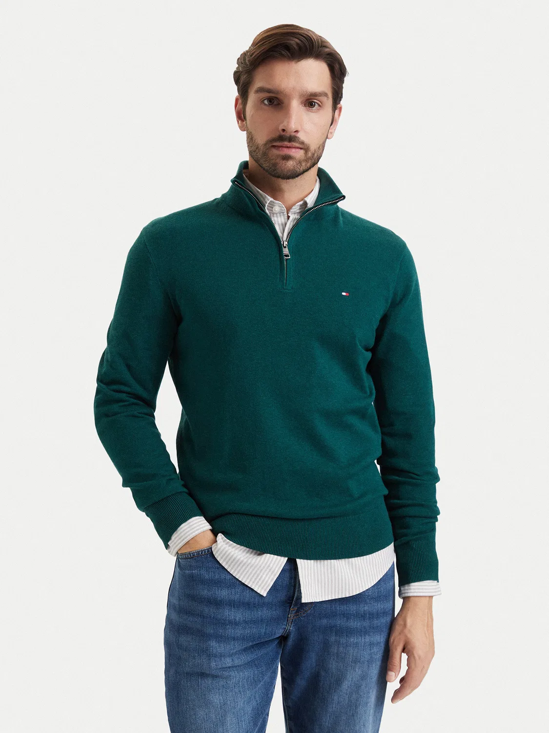 Мужской пуловер стандартного кроя Tommy Hilfiger, темно-зеленый