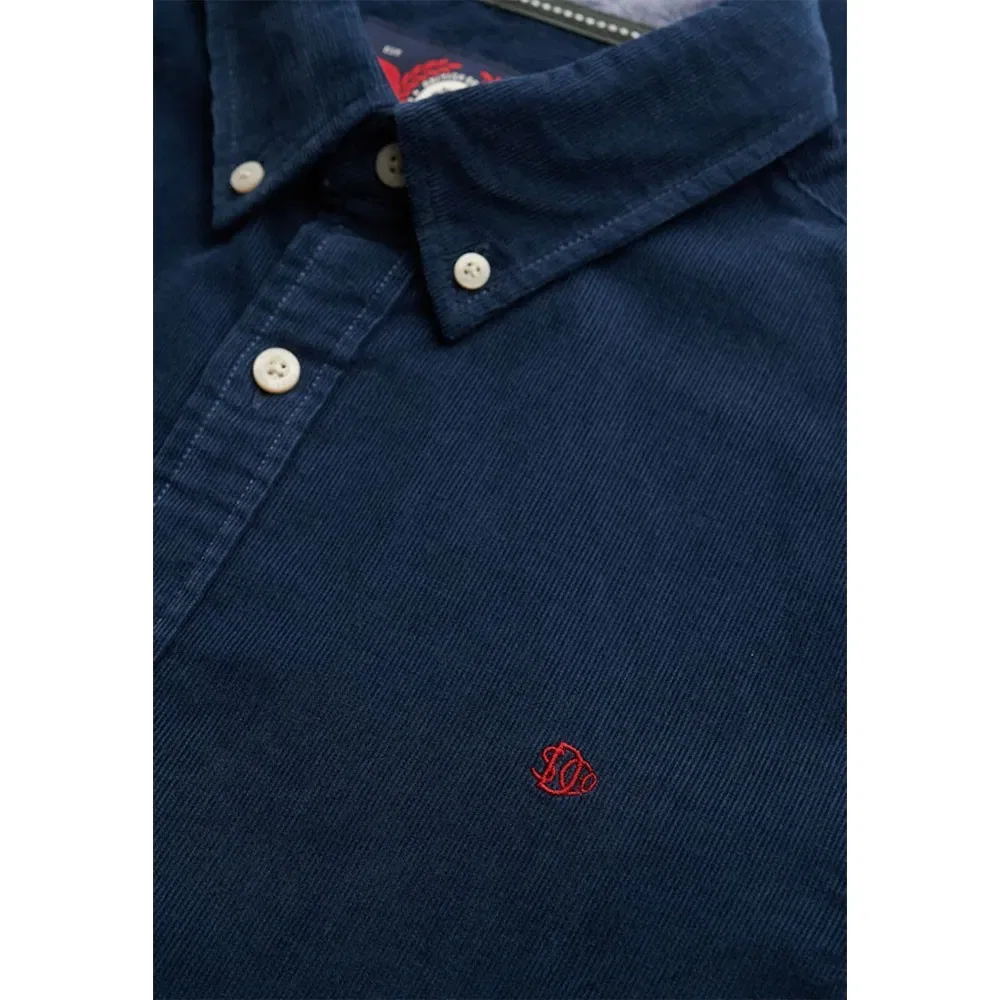 Мужская рубашка с длинным рукавом из вельвета Classic Needle Cord Superdry, Blue — фото 4