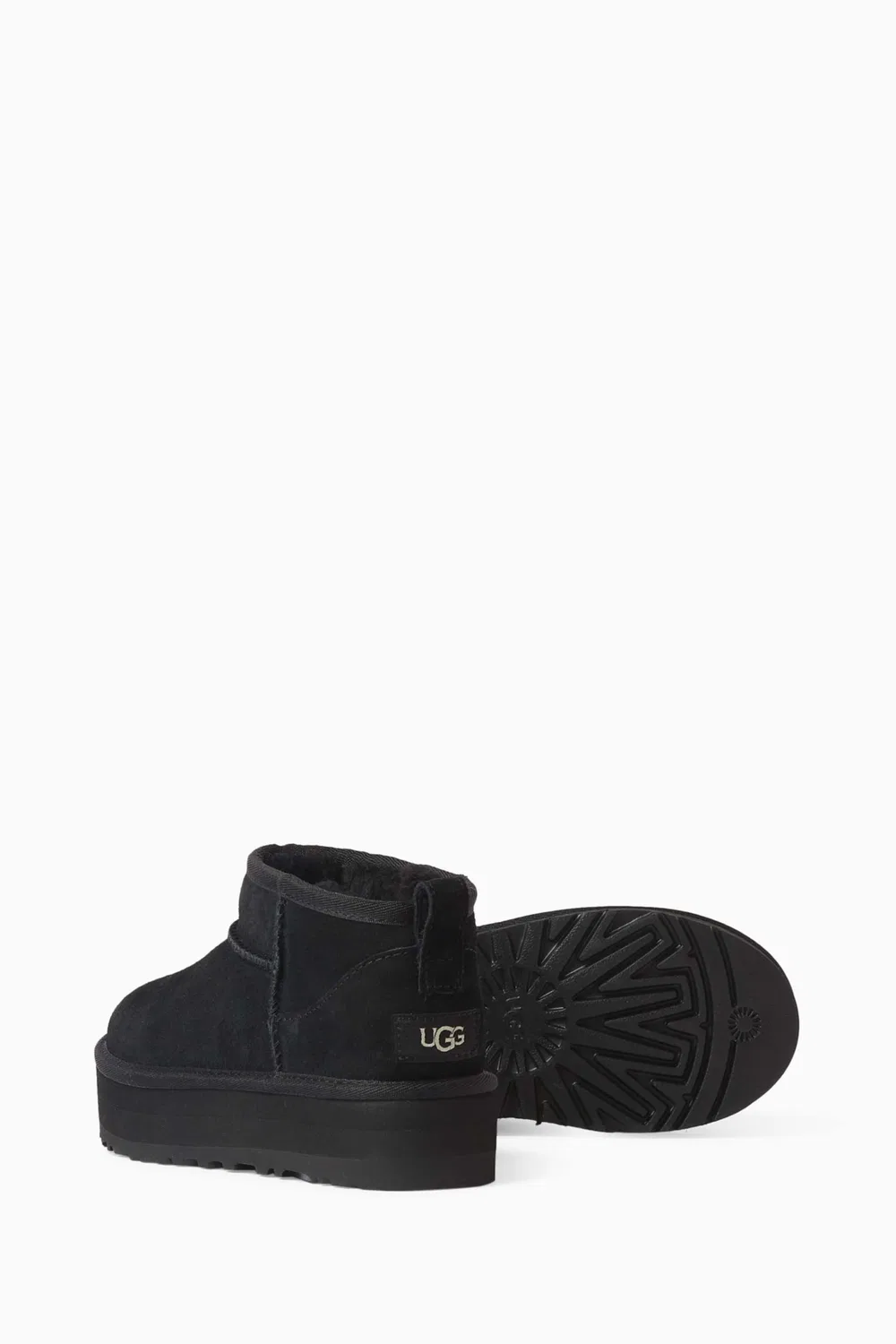 Ботинки на платформе из замши Classic Ultra Mini UGG, черный — фото 2