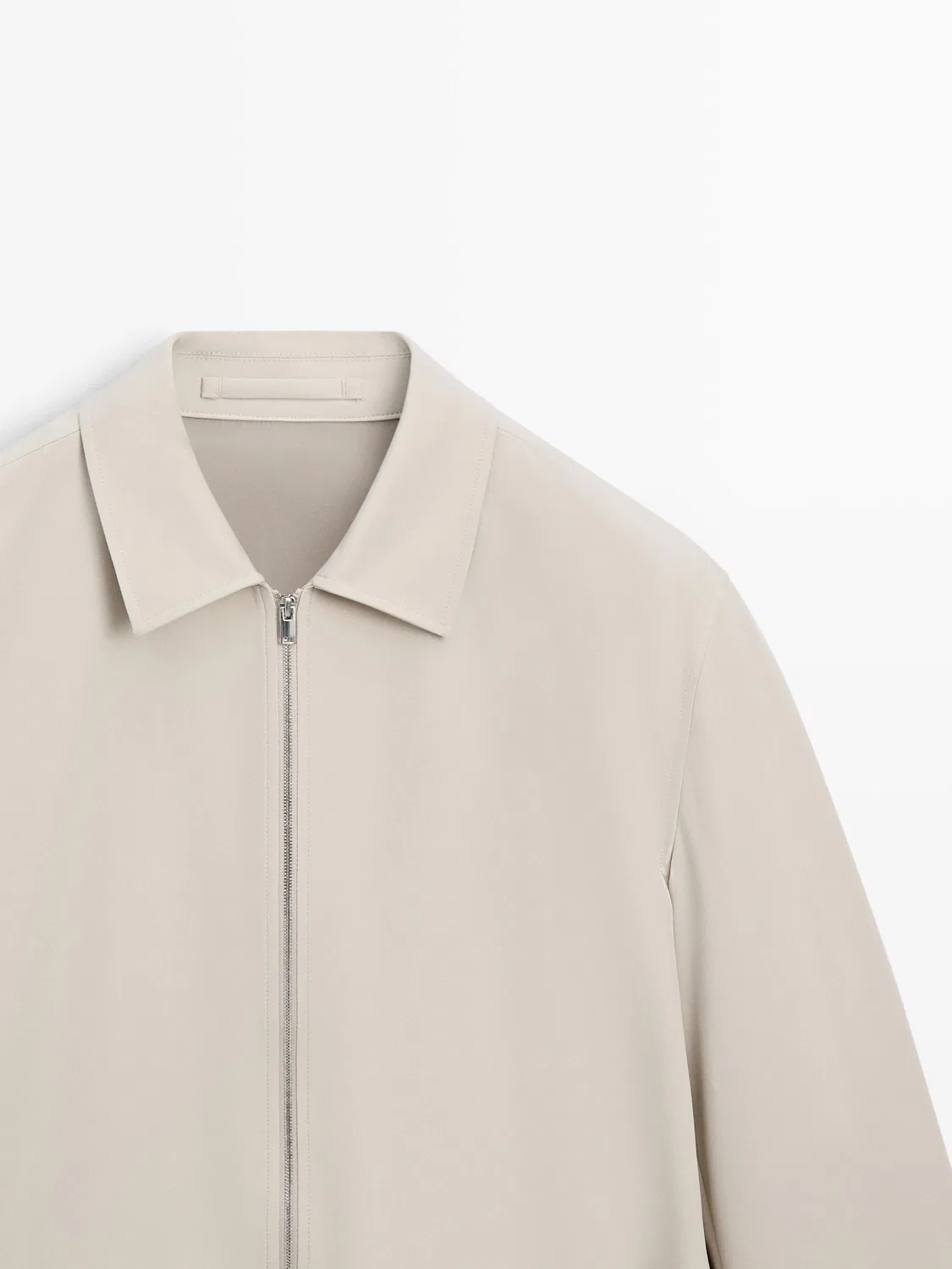 Укороченная рубашка-накидка с карманами Massimo Dutti, светло-бежевый — фото 4