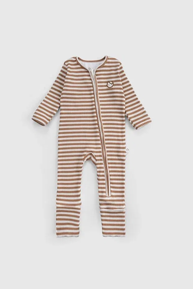 Детский комбинезон для новорожденных с длинным рукавом Little Gusto, Brown — фото 2