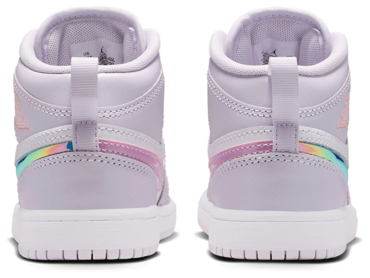 Кроссовки для девочек Jordan 1 Mid SE Fem, цвет Barely Grape/Atomic Pink — фото 3
