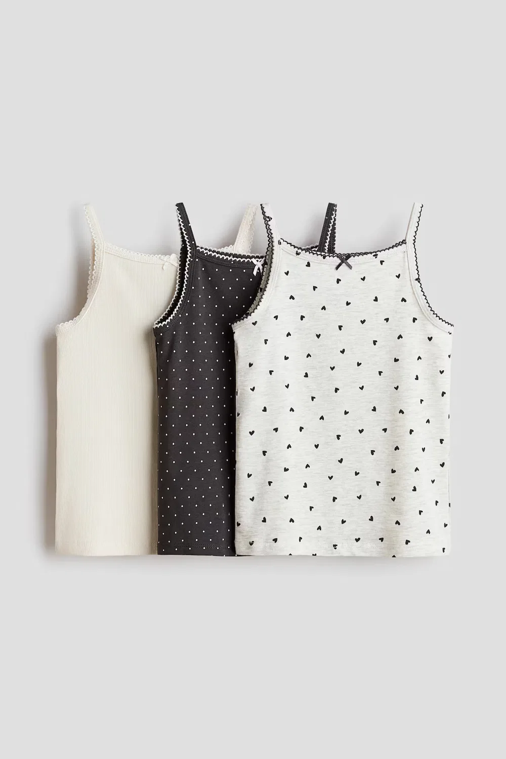 Комплект из 3 хлопковых маек H&M, Grau/Herzen