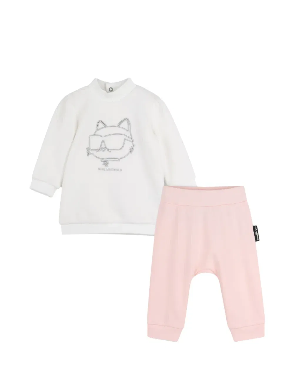 Комплект Choupette из топа и брюк с вышивкой Karl Lagerfeld Kids, белый