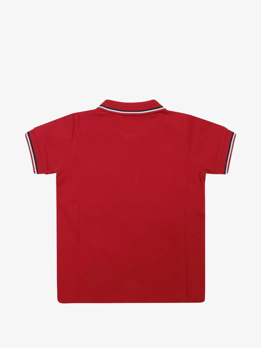 Футболка-поло с логотипом и отстрочкой Moncler Enfant, красный — фото 2