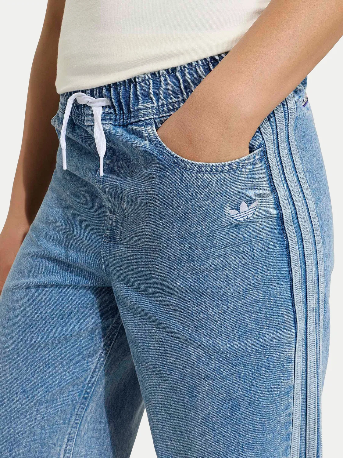 Джинсы стандартного кроя для девочки Care Bears Loose Denim Pants Adidas, синий — фото 4
