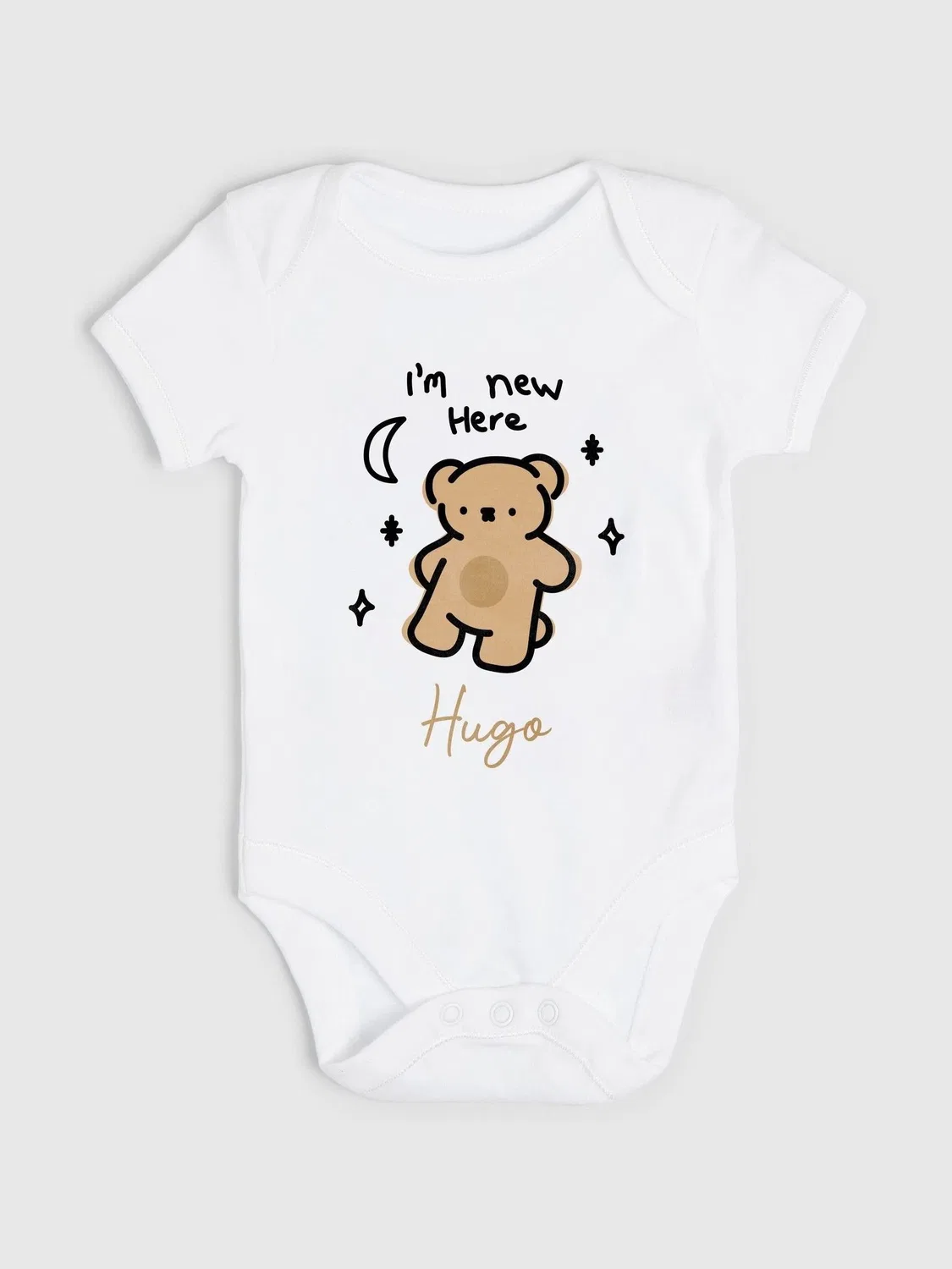 Боди с коротким рукавом 'I'm New Here' Dollymix, белый