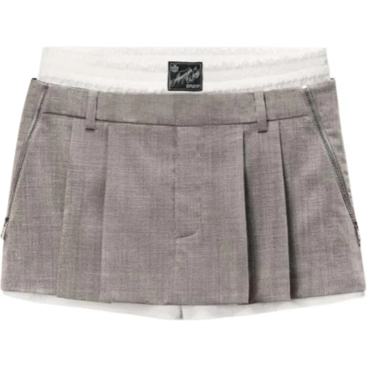 Юбка короткая повседневная Alexander Wang, Light Heather Gray