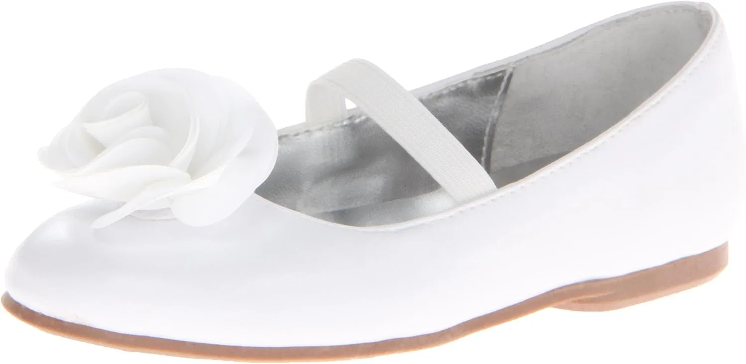 Детские балетки для девочек Nina Delta-T Ballet Flat NINA, White Smooth