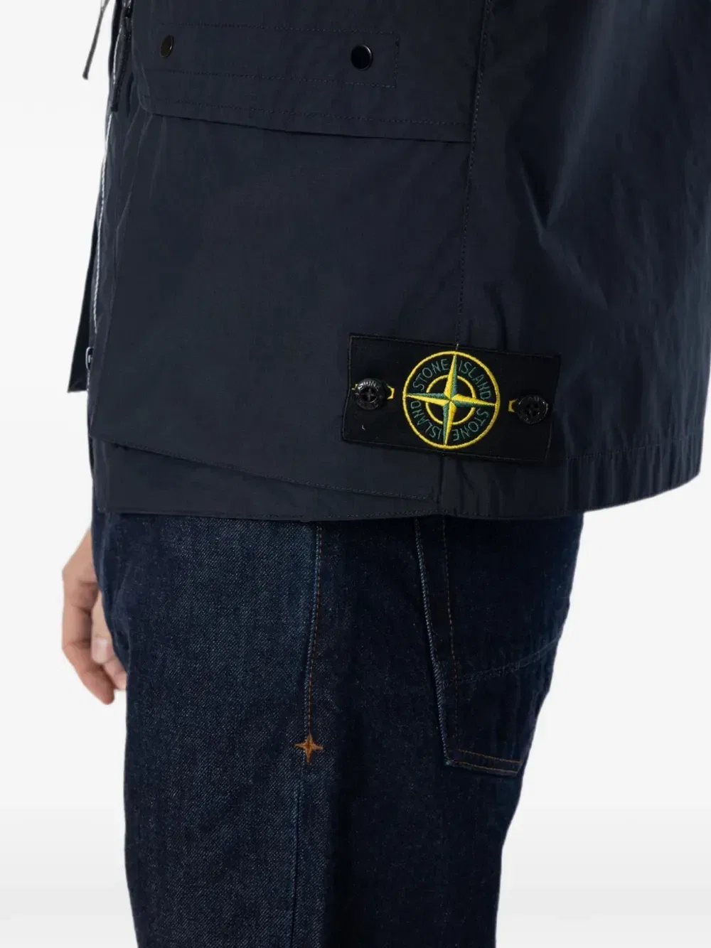 Жилет с логотипом-патчем и множеством карманов Stone Island, синий — фото 4