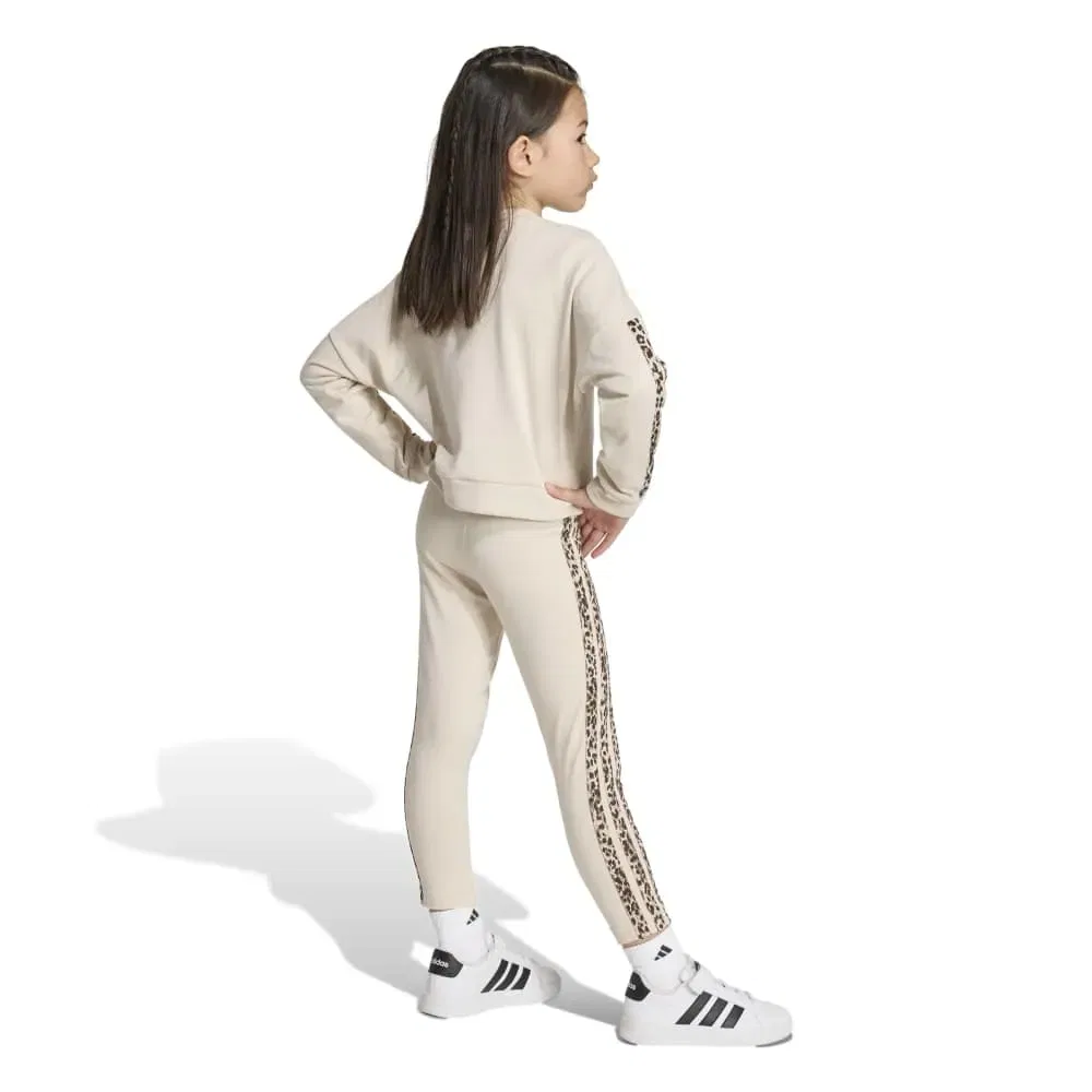 Детский комплект для девочек с принтом Animal 3-Stripes Adidas, Beige — фото 2