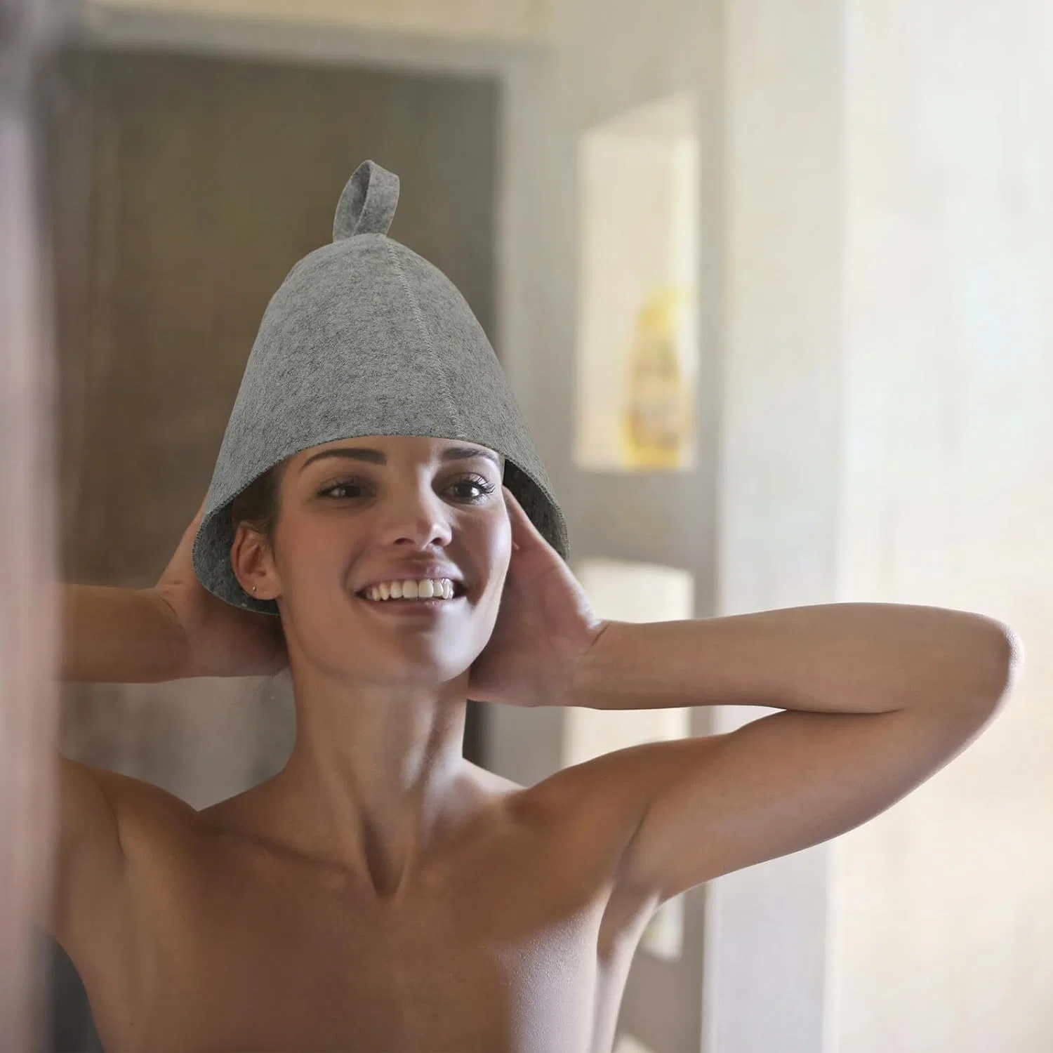 Комплект для сауны COLLBATH из 5 предметов: шапочка, перчатки, коврик, тапочки, сумка для хранения — фото 3