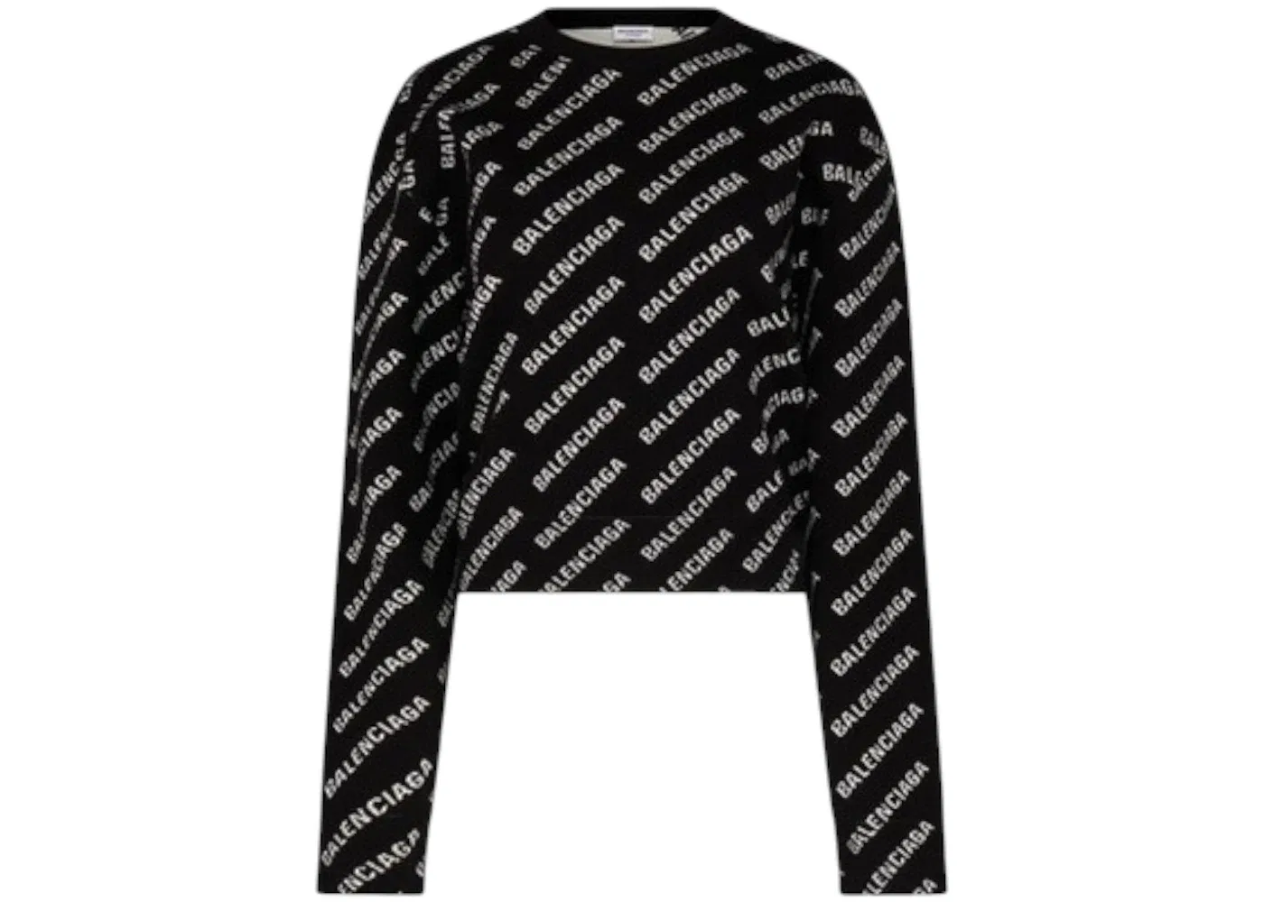 Женский укороченный свитер с принтом Sweater Balenciaga, Black