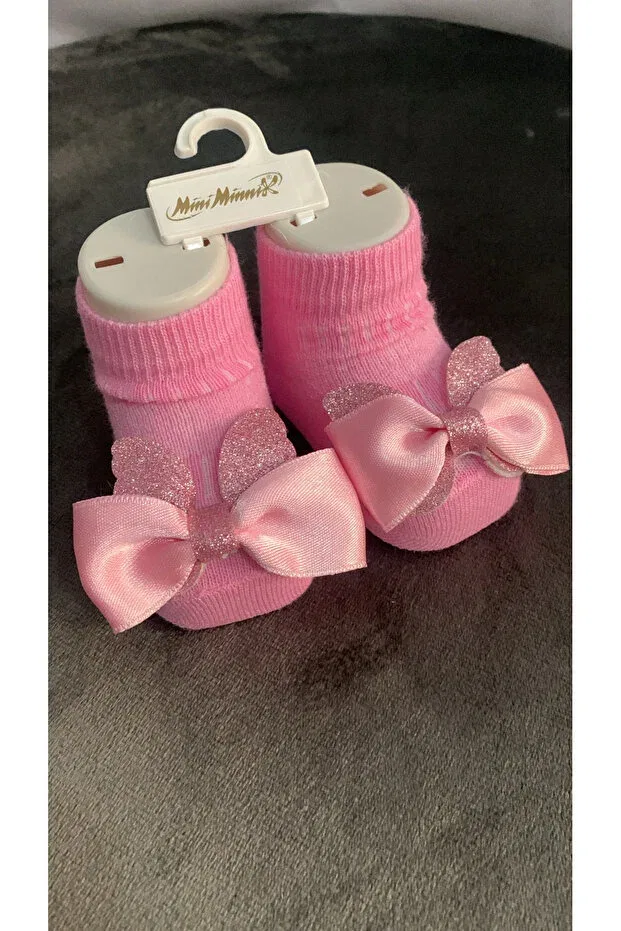 Детские носки для новорожденных с лентой Minimixbaby, Pink — фото 2